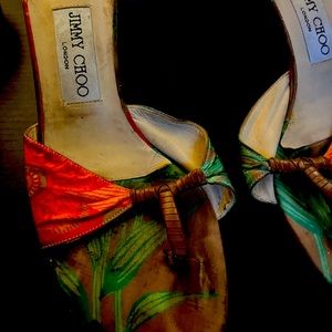 Jimmy Choo Floral and Leather Sandals